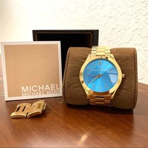 Michael Michael Kors Women’s Gold with Blue Face
